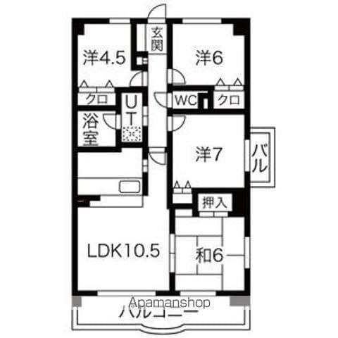 クレストヒルズ東山(4LDK/4階)の間取り写真
