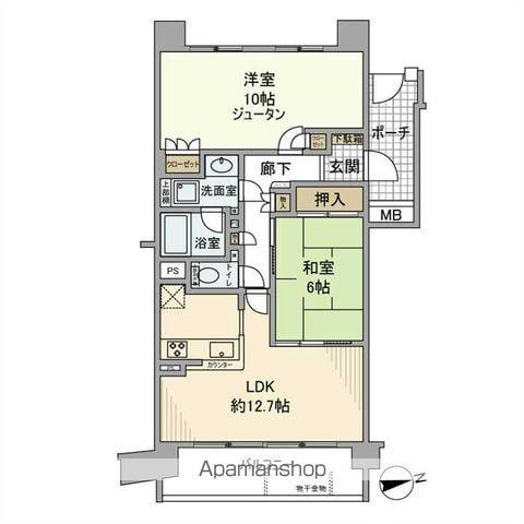ナイスアーバンステイツ横濱新子安(2LDK/5階)の間取り写真