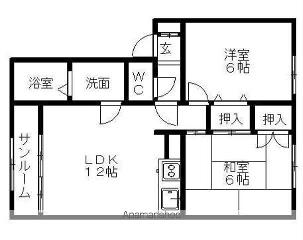 ハイセレール神田(2LDK/2階)の間取り写真