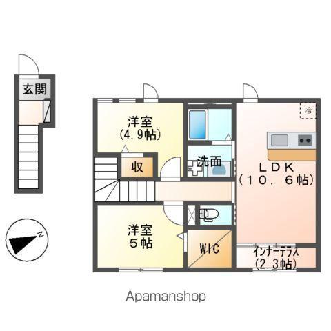 FELUCA(2LDK/2階)の間取り写真