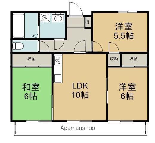 シティウエスト名東(3LDK/3階)の間取り写真