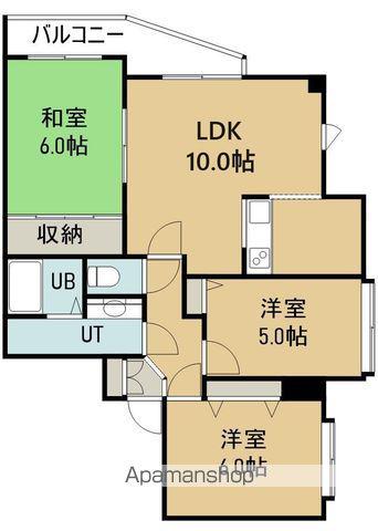 ロクゴーリーブル五稜郭(3LDK/3階)の間取り写真