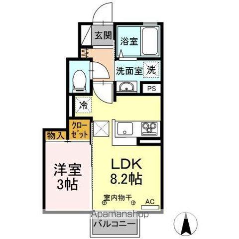 しなの鉄道 屋代駅 徒歩11分 2階建 築4年(1LDK/1階)の間取り写真