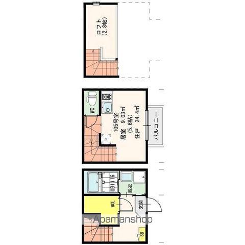 GIFT1(ワンルーム/1階)の間取り写真