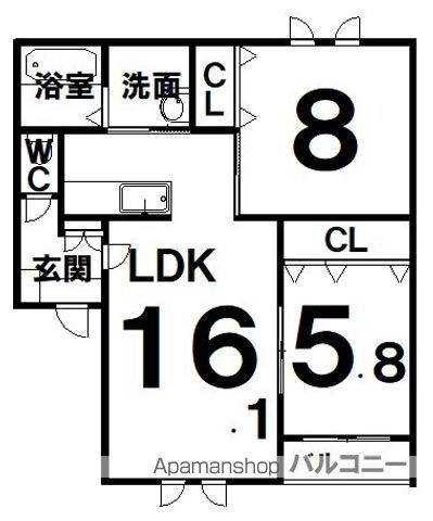 アシュトンⅡ(2LDK/3階)の間取り写真