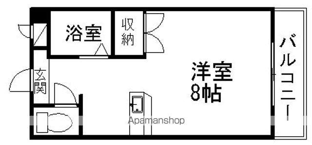 マンション白崎(1K/6階)の間取り写真