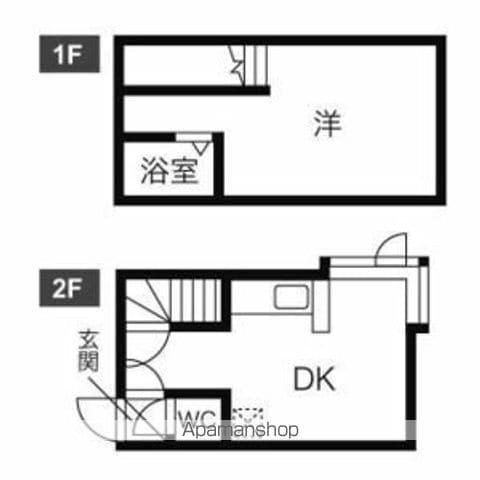 シュガーテラス(1DK/2階)の間取り写真