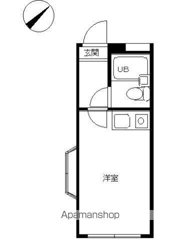 スカイピア弘明寺(ワンルーム/2階)の間取り写真