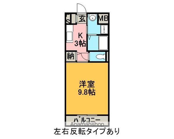 アーバンスカイ(1K/2階)の間取り写真