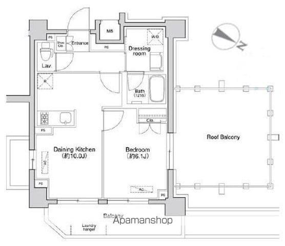 プライマル方南町(1LDK/6階)の間取り写真