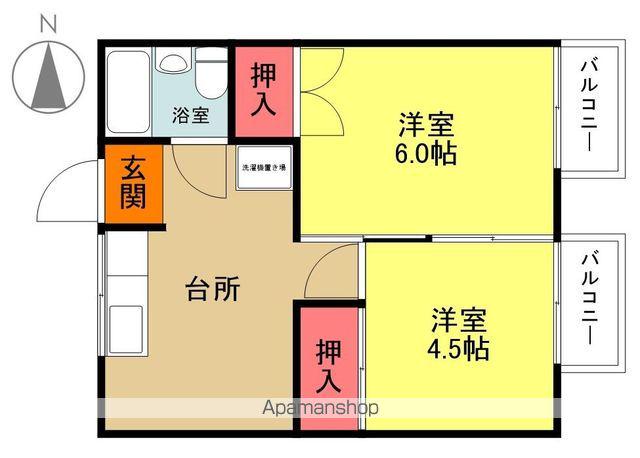 ハイツ小太郎B棟(2DK/2階)の間取り写真