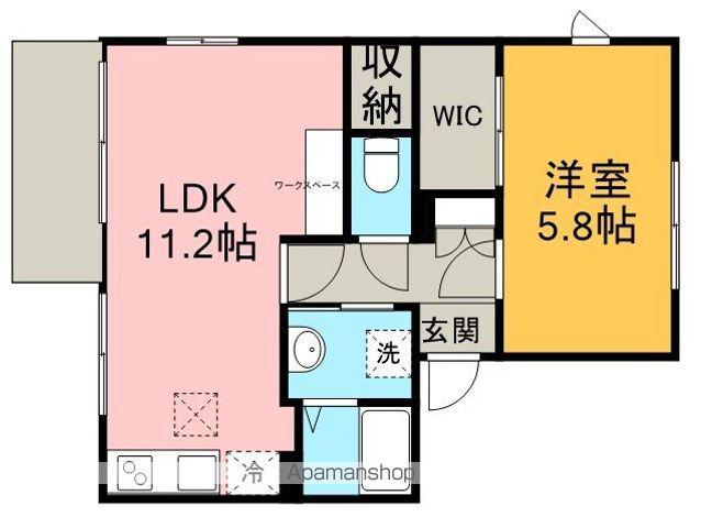 パークハウスA棟(1LDK/1階)の間取り写真
