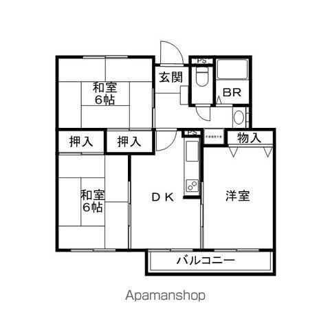 JK-10 犀北第二(3DK/1階)の間取り写真