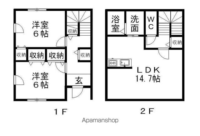 トライアド蟻ケ崎(2LDK/1階)の間取り写真