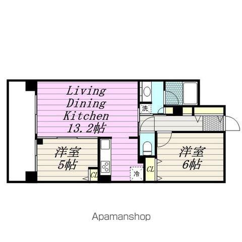 グラヴェル幕張(2LDK/5階)の間取り写真
