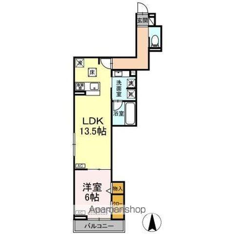 WILLKOMMEN(1LDK/1階)の間取り写真