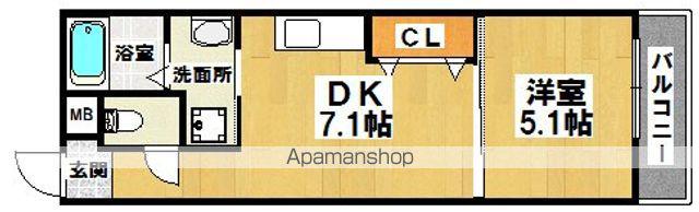 フジパレス浜寺サウスⅠ番館(1DK/3階)の間取り写真