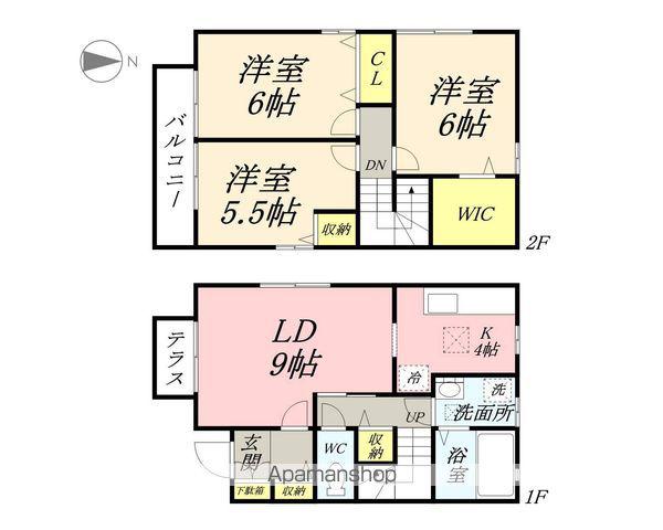 山陽本線 北長瀬駅 徒歩16分 2階建 築22年(3LDK)の間取り写真