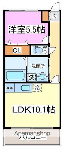 アークデュオ仙台宮町(1LDK/1階)の間取り写真