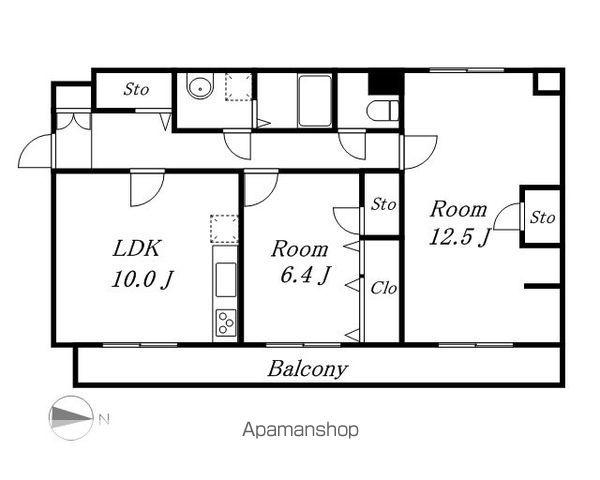 ラフィネ高峯(2LDK/6階)の間取り写真