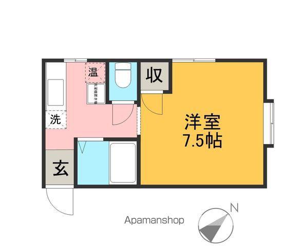ライトコートMARUWAⅡ(1K/1階)の間取り写真