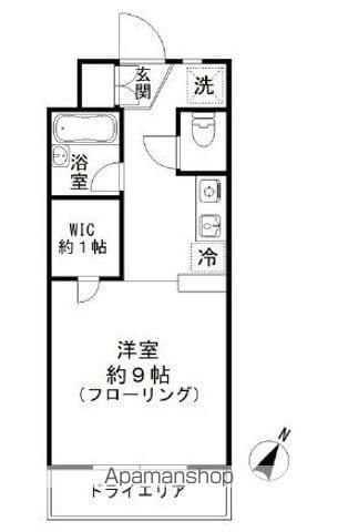 ソレアード(ワンルーム/1階)の間取り写真