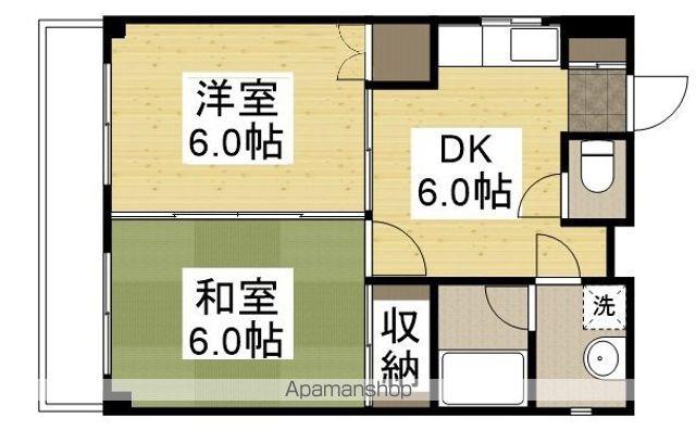Kビル(2DK/4階)の間取り写真