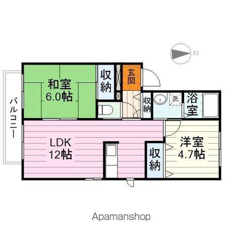 セフィラ福田町参番館(2LDK/2階)の間取り写真