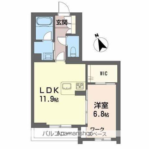 A CLOUD RESIDENCE(1LDK/2階)の間取り写真