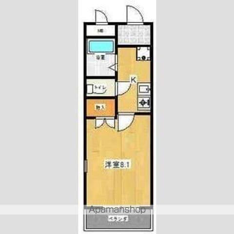 オアシス(1K/3階)の間取り写真