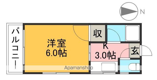 パークハイツ相模(1K/2階)の間取り写真