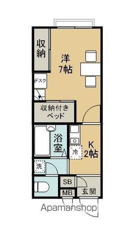 AYUKAS(1K/1階)の間取り写真