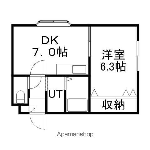 トレジャー白石(1DK/3階)の間取り写真