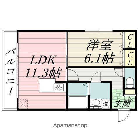FREAHEIM(1LDK/1階)の間取り写真
