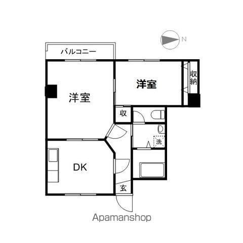 若里グリーンハイツ(2DK/3階)の間取り写真