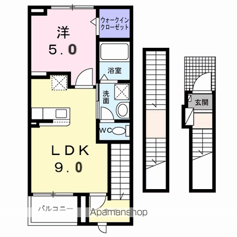 コロレ宝永町(1LDK/3階)の間取り写真