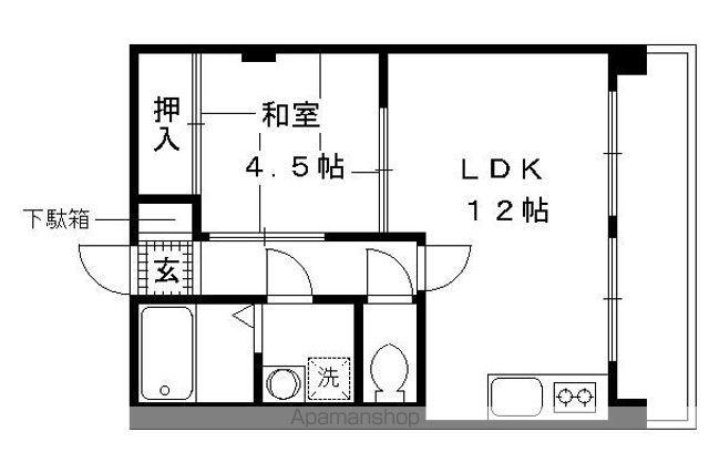 北野マンション(1LDK/3階)の間取り写真