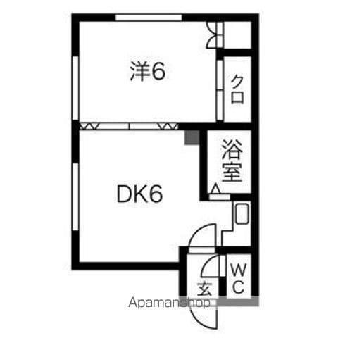 マンションリラ(1DK/2階)の間取り写真