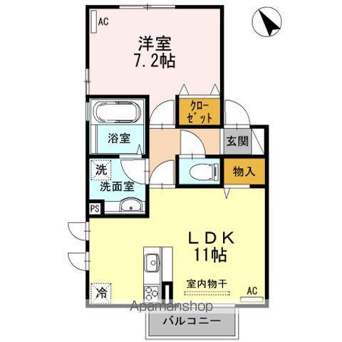 セジュールリアン(1LDK/2階)の間取り写真