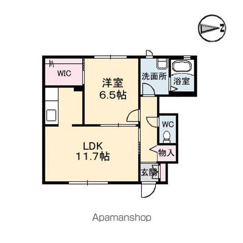 コンフォートA棟(1LDK/1階)の間取り写真