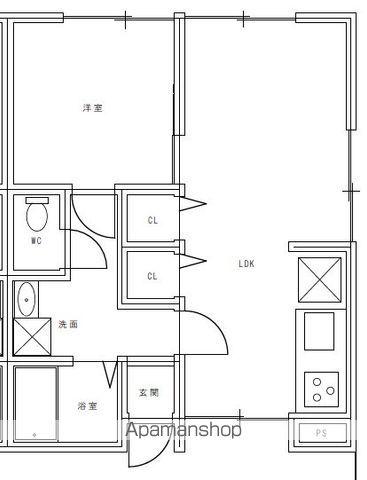 サンパル名田(1LDK/2階)の間取り写真