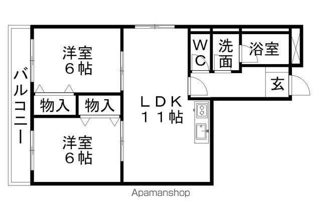 古舎つかま(2LDK/2階)の間取り写真