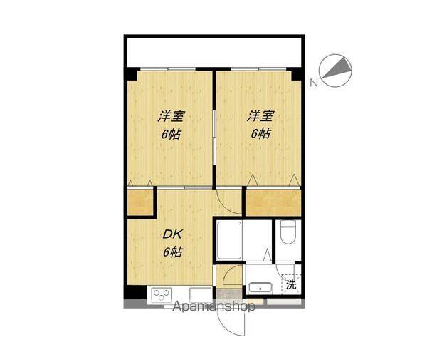 パレスファンテーヌ(2DK/1階)の間取り写真