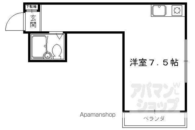 衣笠赤阪町マンション(ワンルーム/2階)の間取り写真