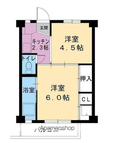 ビレッジハウス柳田2号棟(2K/2階)の間取り写真