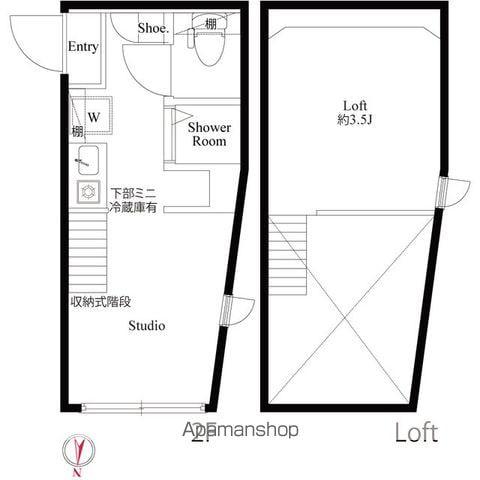 ポラリス上十条(ワンルーム/2階)の間取り写真