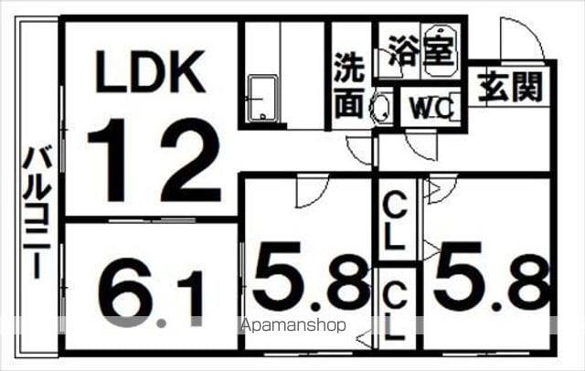 エスポワール(3LDK/2階)の間取り写真