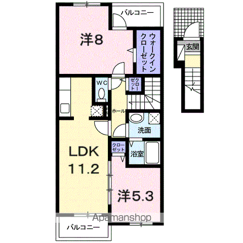 サンリットⅠ(2LDK/2階)の間取り写真