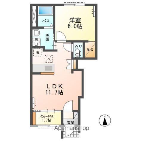 シェル・フローラ(1LDK/1階)の間取り写真