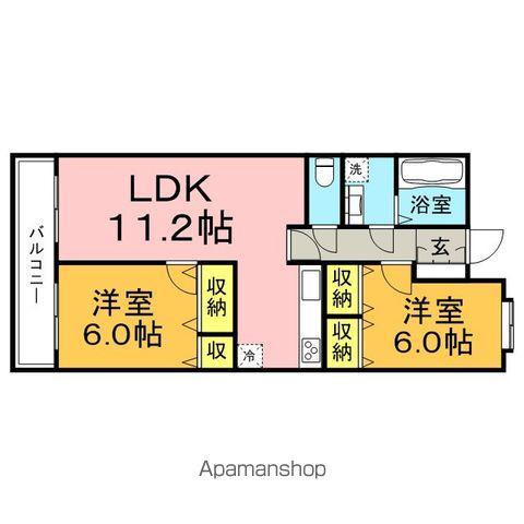 カーサ・クララ(2LDK/1階)の間取り写真